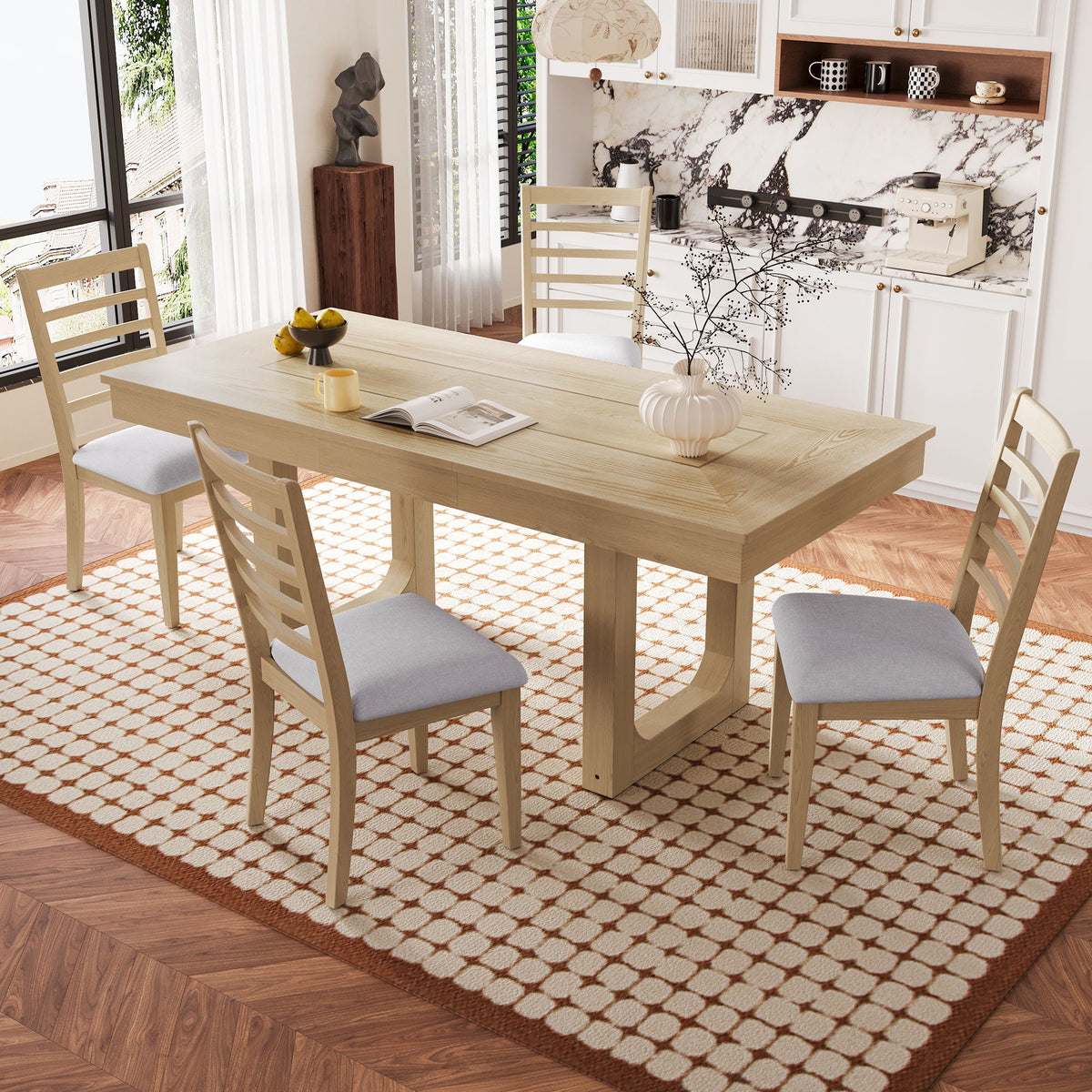 Upholstered Armless Chairs With High Ladder Back