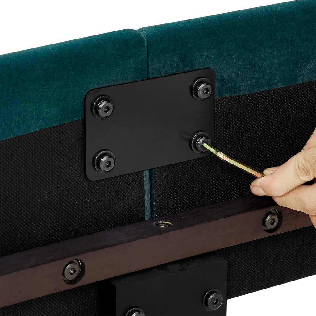 Tufted Upholstered Headboard Platform Bed