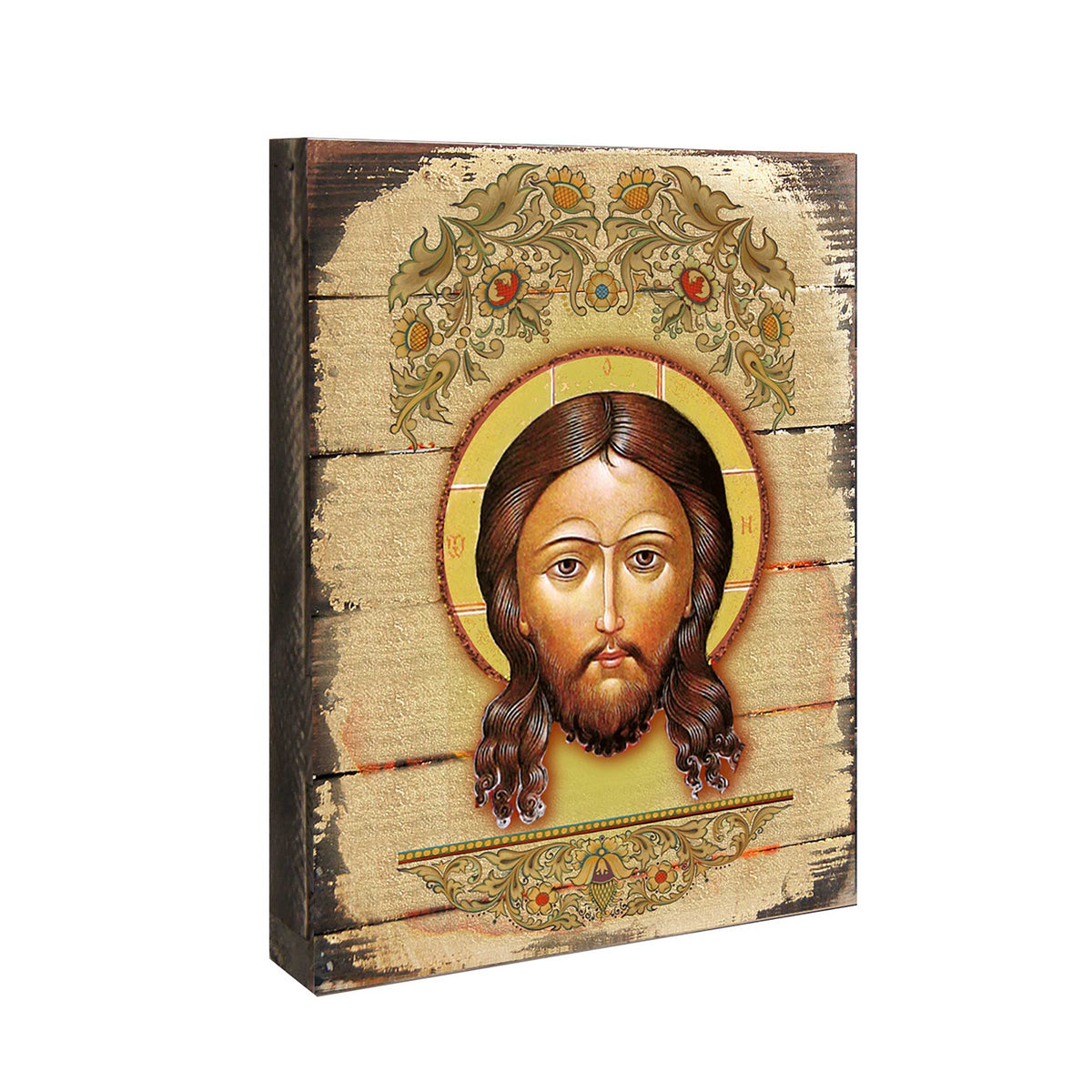 The Holy Face Wooden Gold Plated Religious Orthodox Sacred Icon - Inspirational Icon Decor - 85018