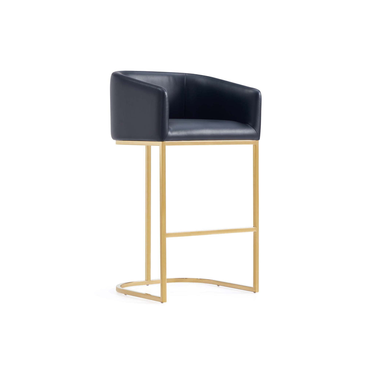 Mid-Century Modern Stool With Steel Base