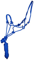 Jeffers Easy-On Clip Nylon Rope Horse Halter with Lead