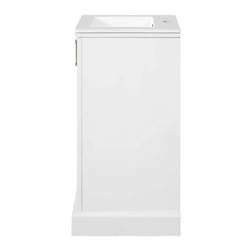 Bathroom Vanity With Sink, Soft Close Door, Adjustable Shelf, Freestanding Single Unit - White