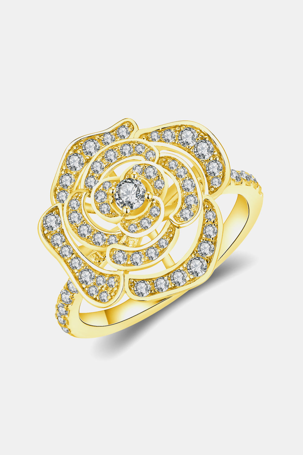 Sparkala™ Flower Shape Ring (Platinum, Yellow Gold or Rose Gold over Sterling Silver)