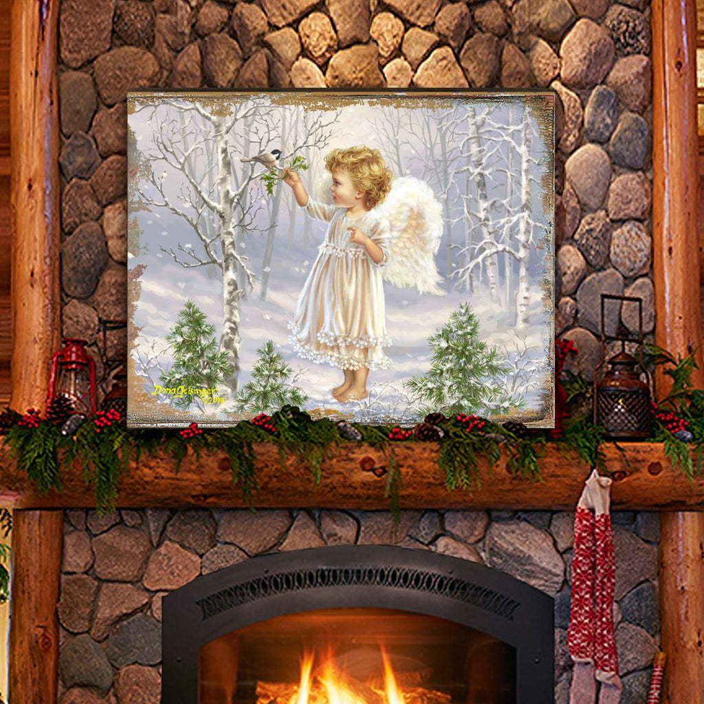 Little Winter Blessings Wooden Wall Art by D. Gelsinger - Nativity Holiday Decor - 95658B-1427