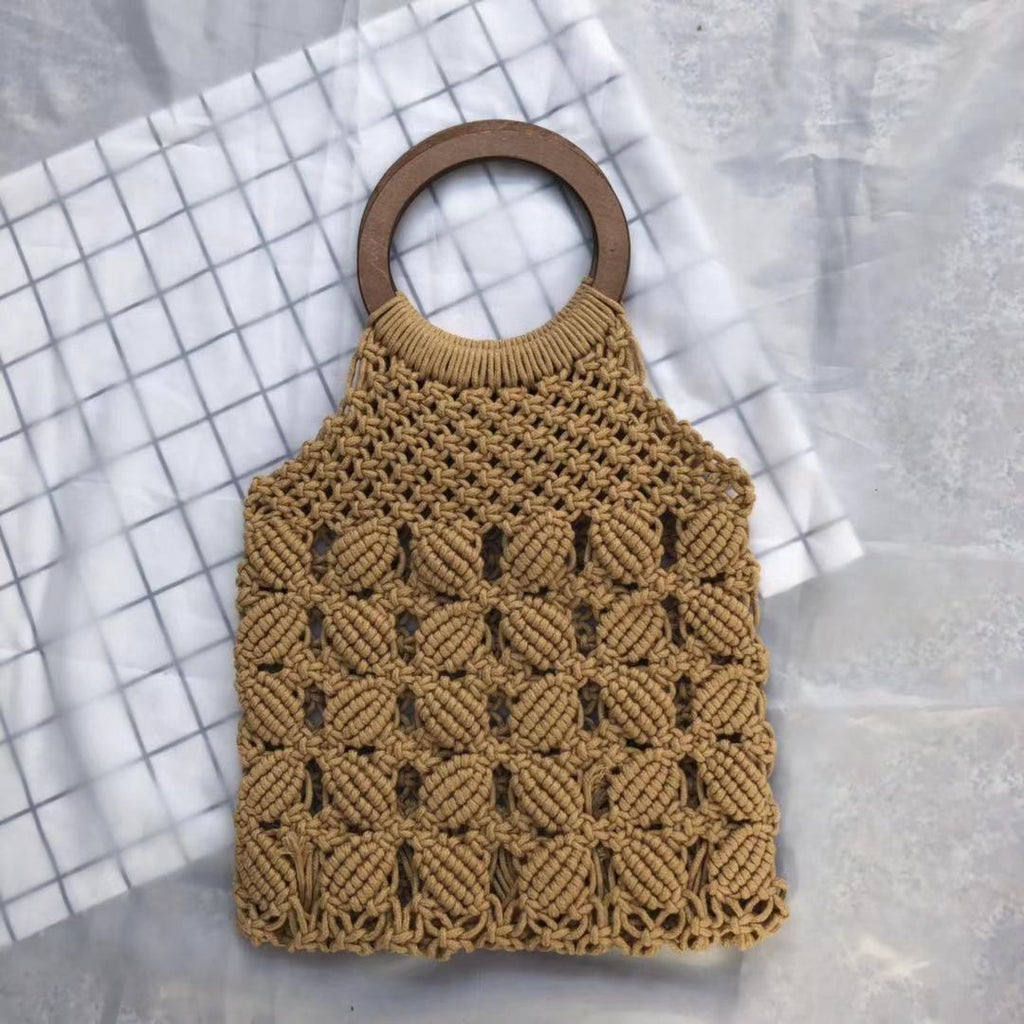 Handmade Rope Straw Fashion Vacation Travel Mori Style Women