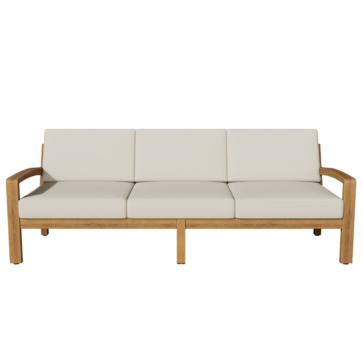 Outdoor L Shape 3pcs Acacia Wood Patio Sofa Set