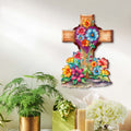 Easter Floral Wooden Cross by G. Debrekht - Easter Spring Decor - 88166