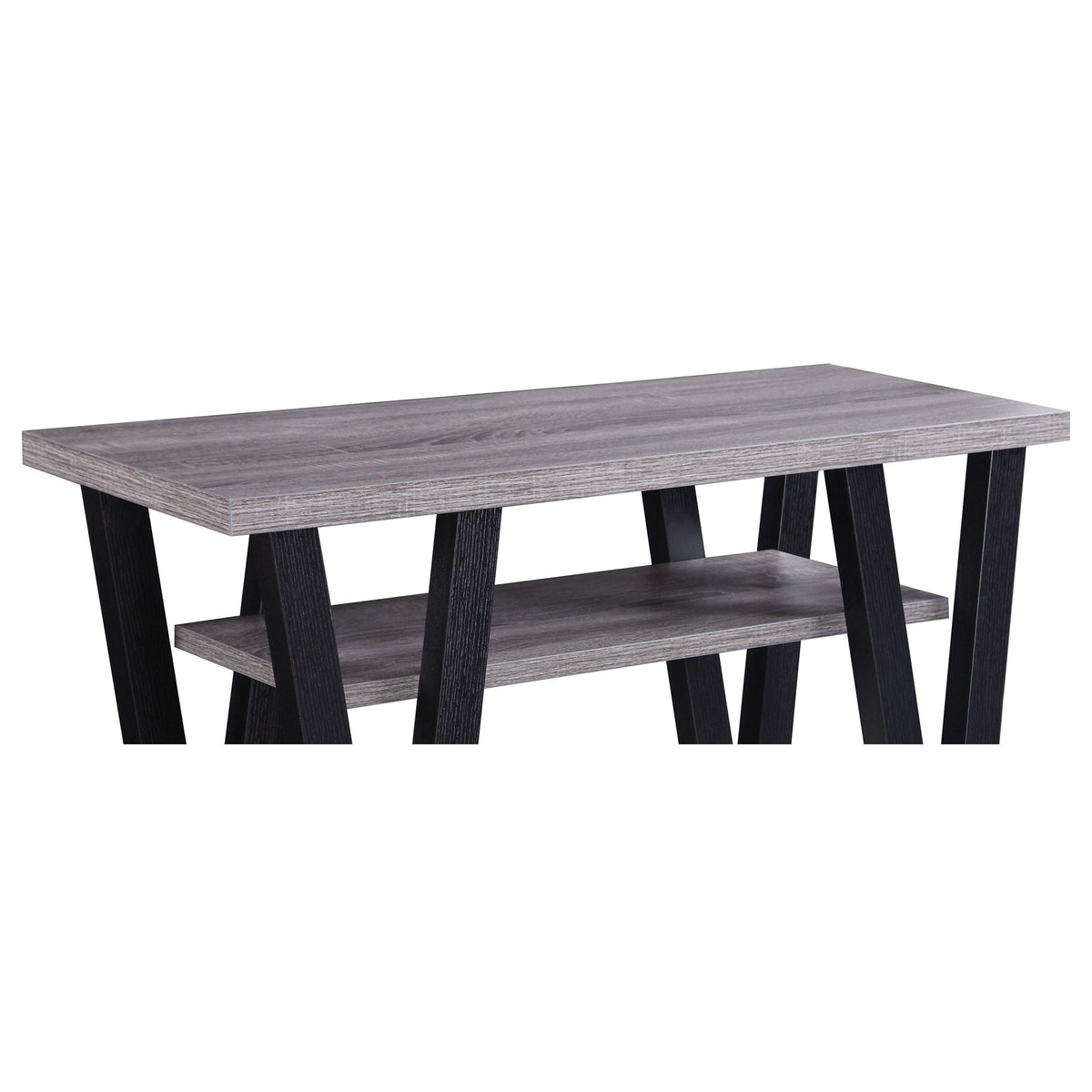 Rectangle Sofa Table With V Line Design - Gray