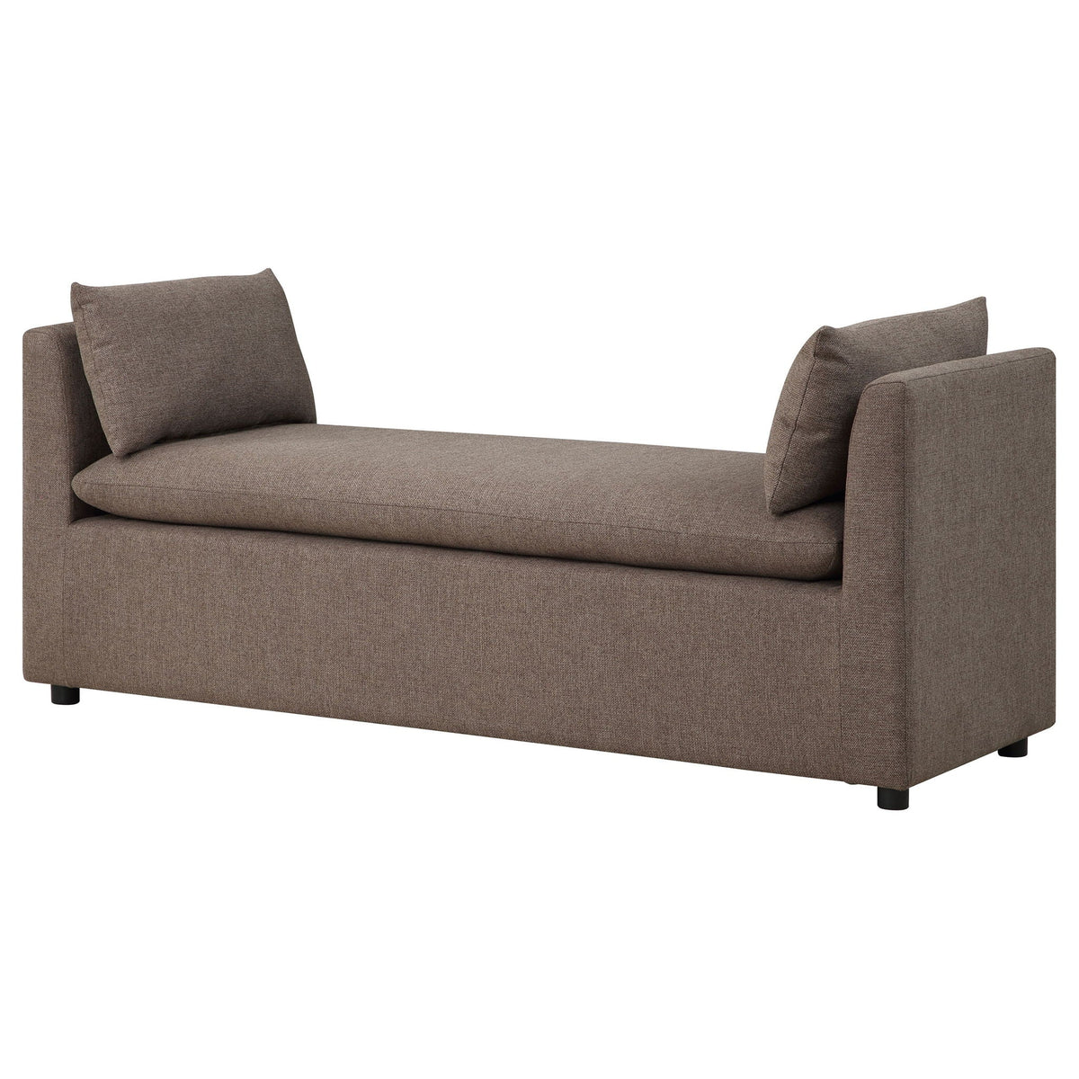 Isiah - Raised Arm Accent Bench - Brown
