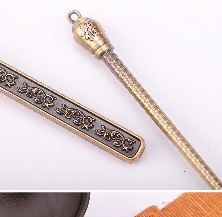 Carved Fu Character Auspicious Clouds Pattern Tea Shovels