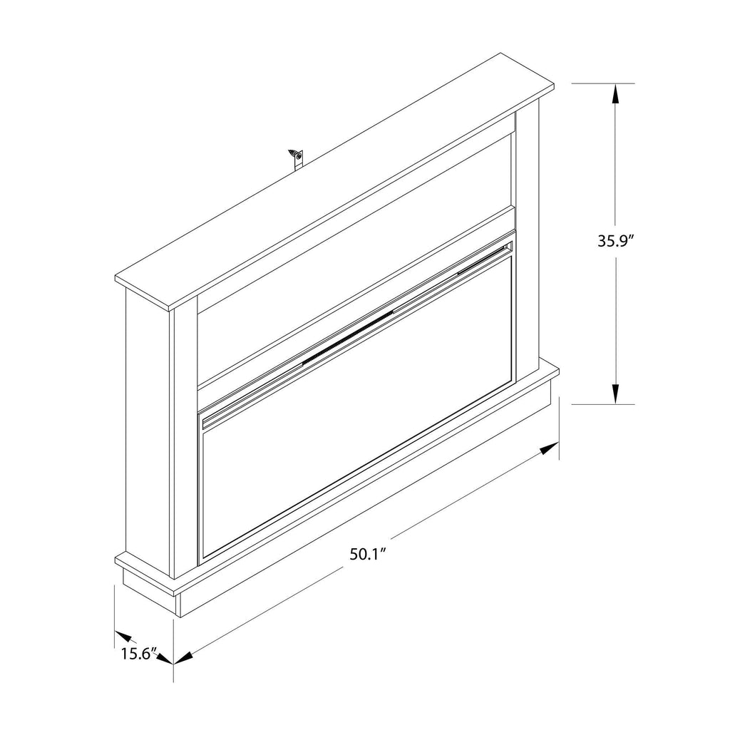 Ellsworth Wide Electric Fireplace Insert With Mantel And Remote Control - White
