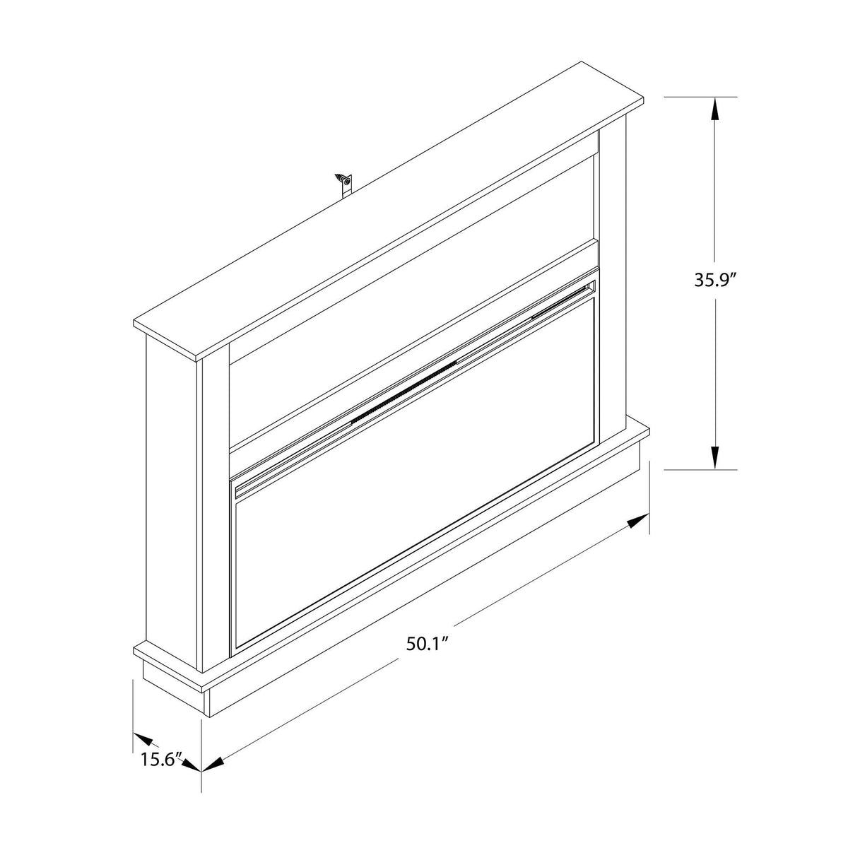Ellsworth Wide Electric Fireplace Insert With Mantel And Remote Control - White