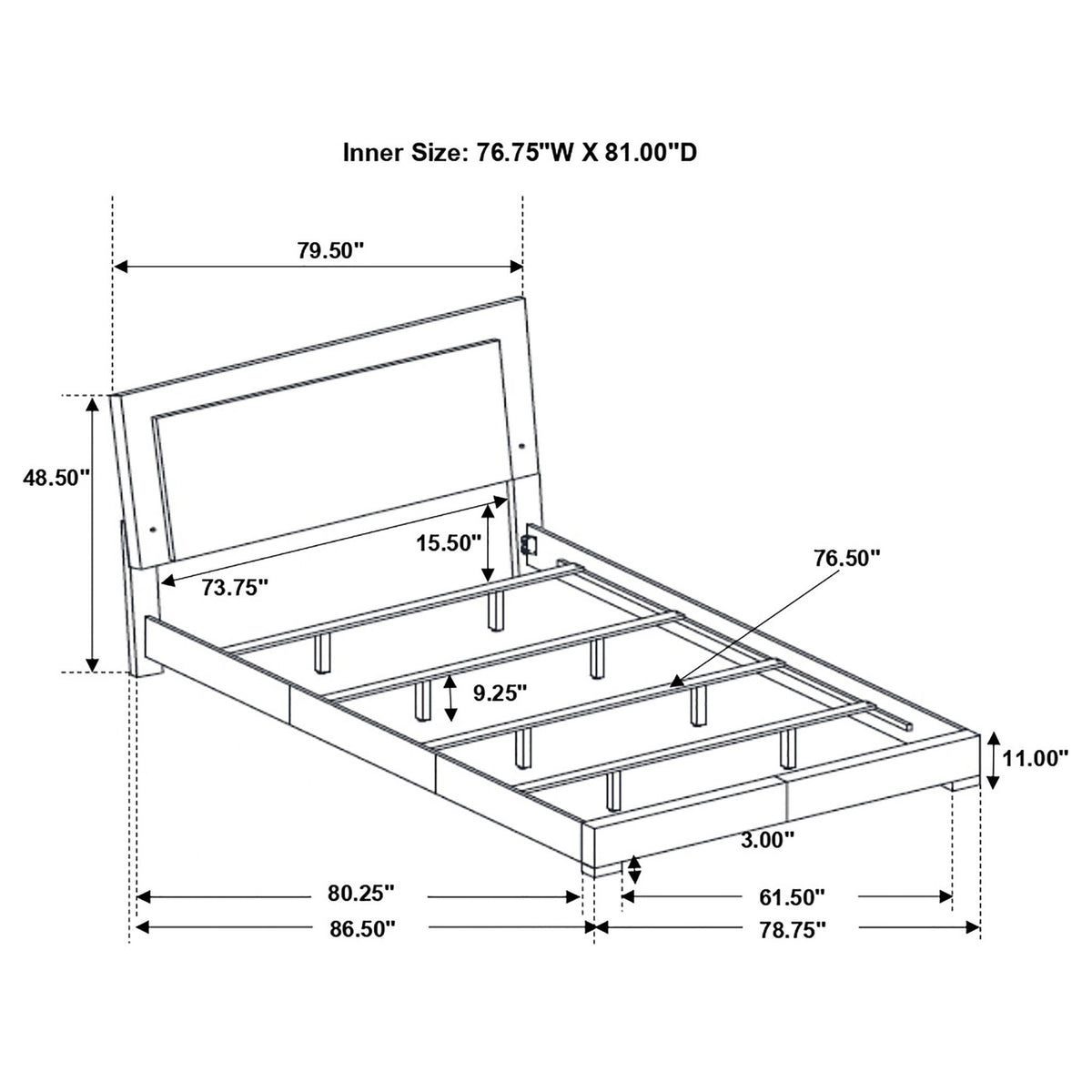 Strick & Bolton - High Gloss Panel Bed With LED Lights