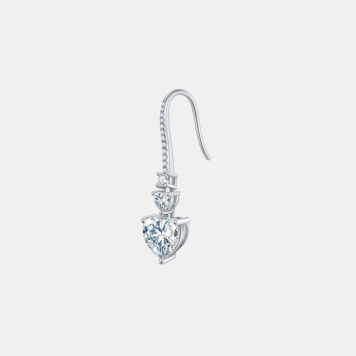 5.44 Carat 925 Sterling Silver Sparkala™ Heart Drop Earrings