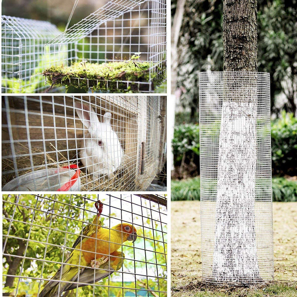 Galvanized Hardware Cloth, Metal Wire Fencing Roll For Garden And Animal Protection - Silver