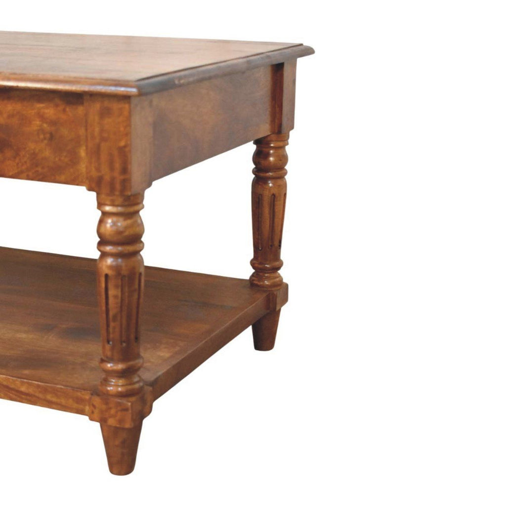 Turned Legs Drawer Table