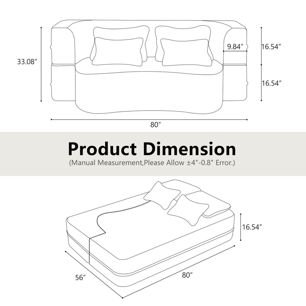 Modern Floor Sofa With 4 Pillows