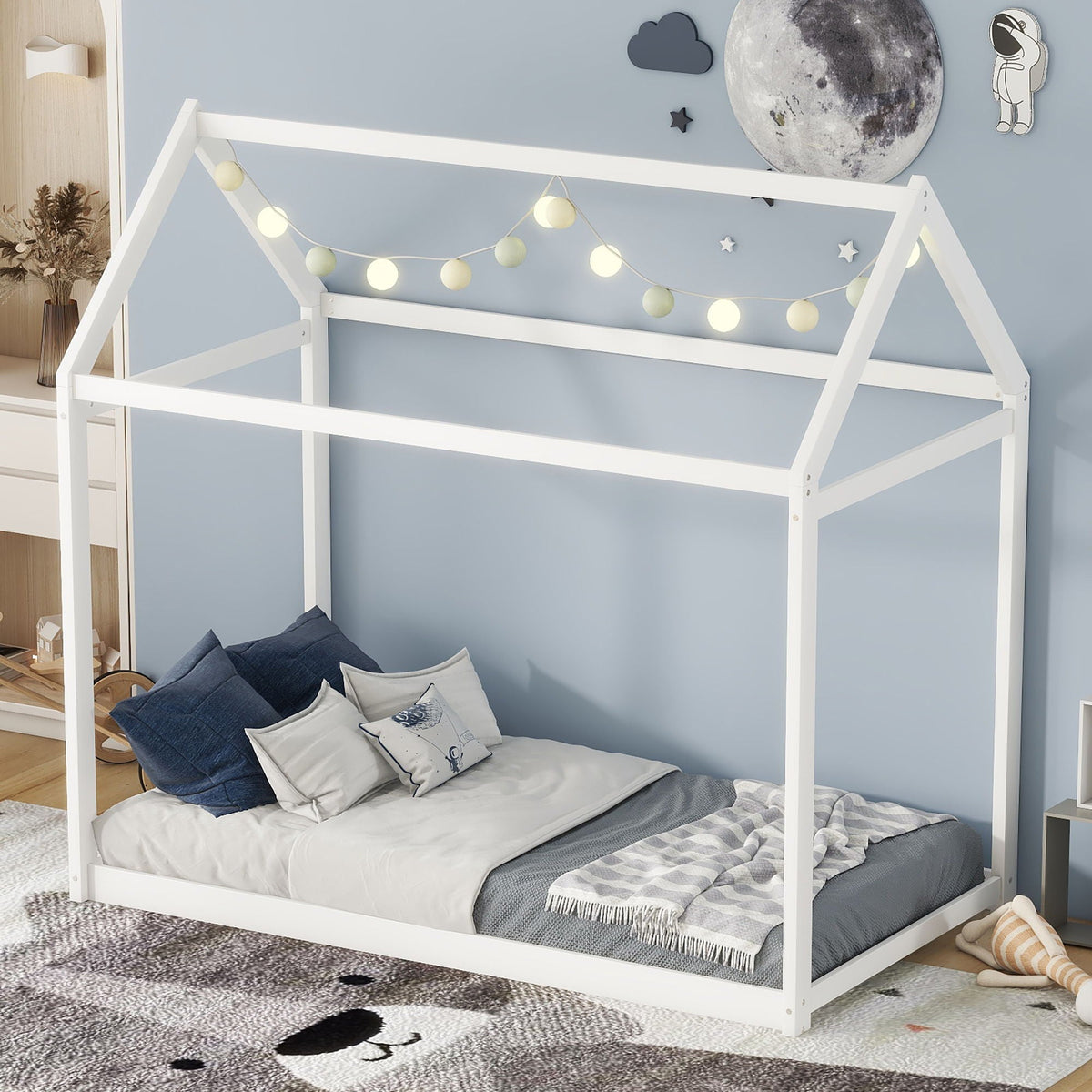 Wooden House Shaped Bed