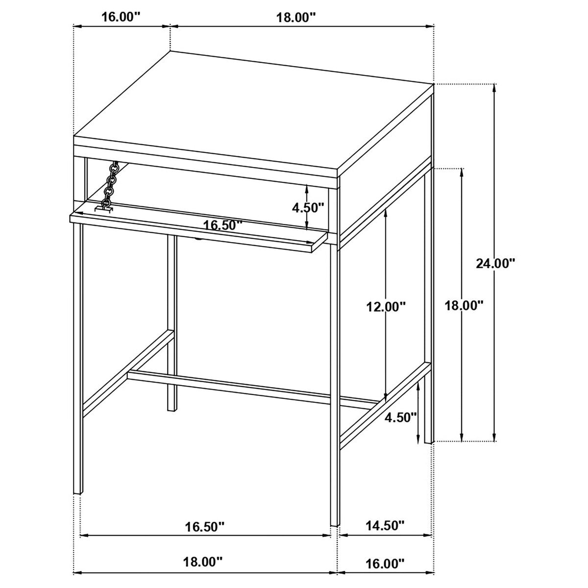 Wyrik - Rectangular Side End Table - Honey