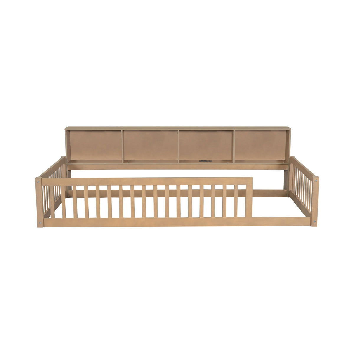 Floor Bed With Storage Cabinets And USB Ports