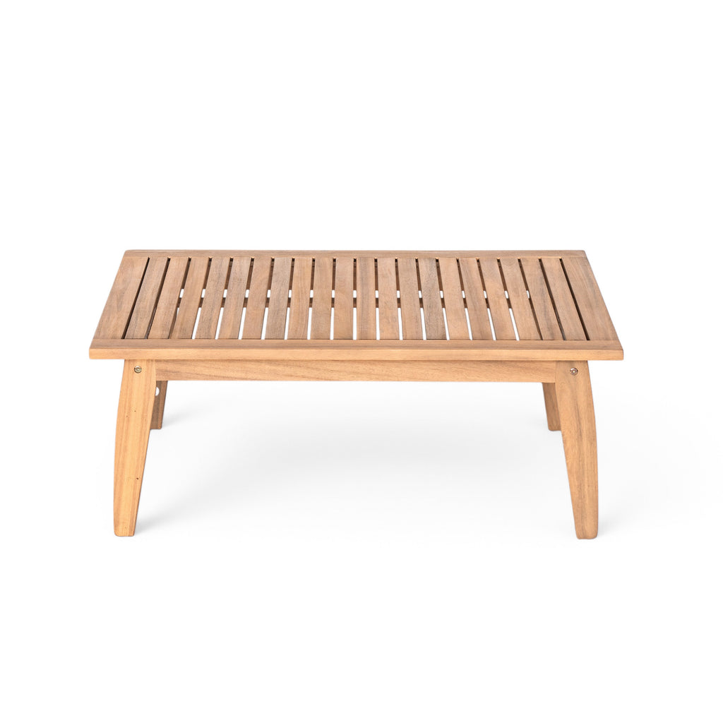 Outdoor 2pc Acacia Wood and Rope Patio Chat Set