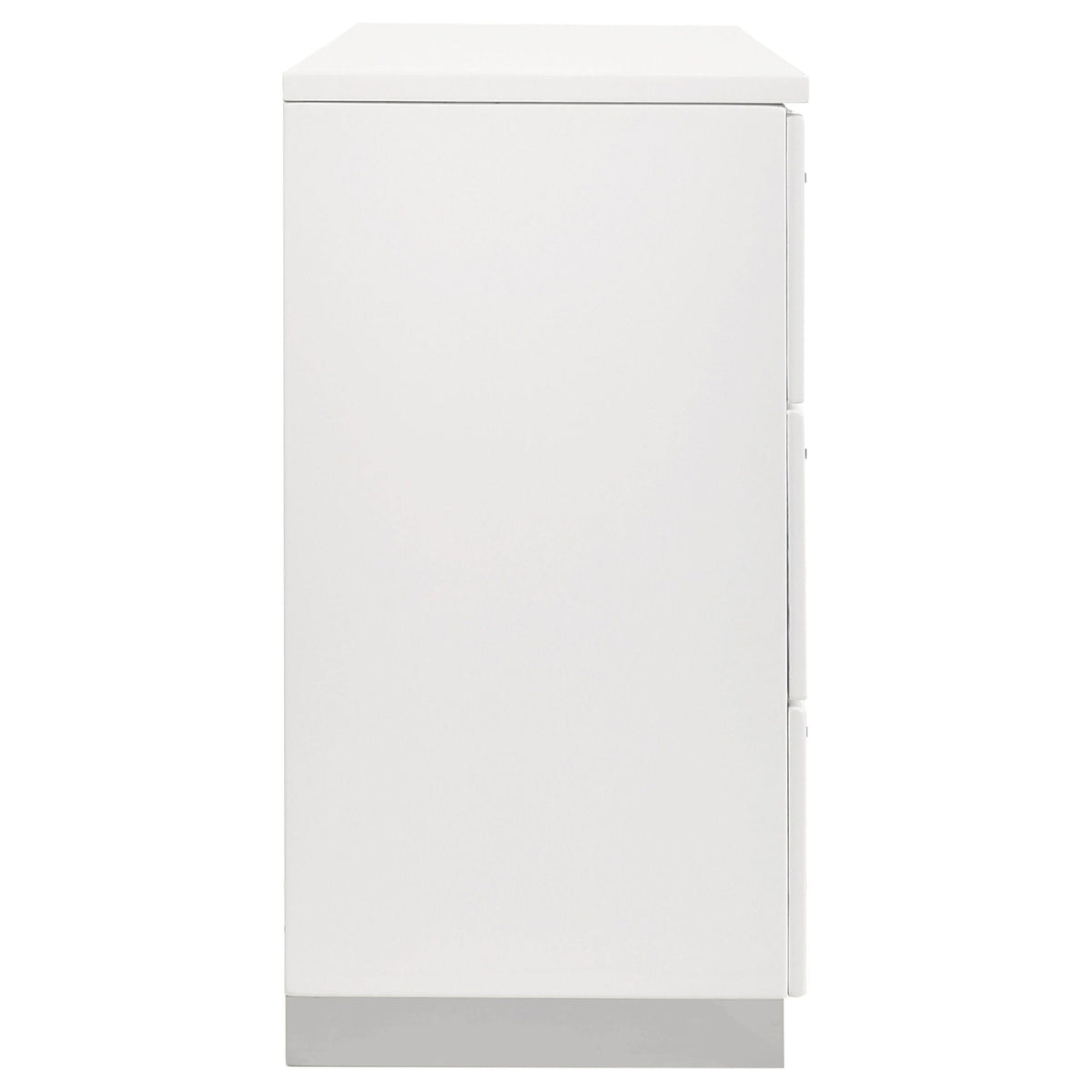 Dulcey - 6 Drawer Dresser With Accents, Bedroom Storage - Gloss White