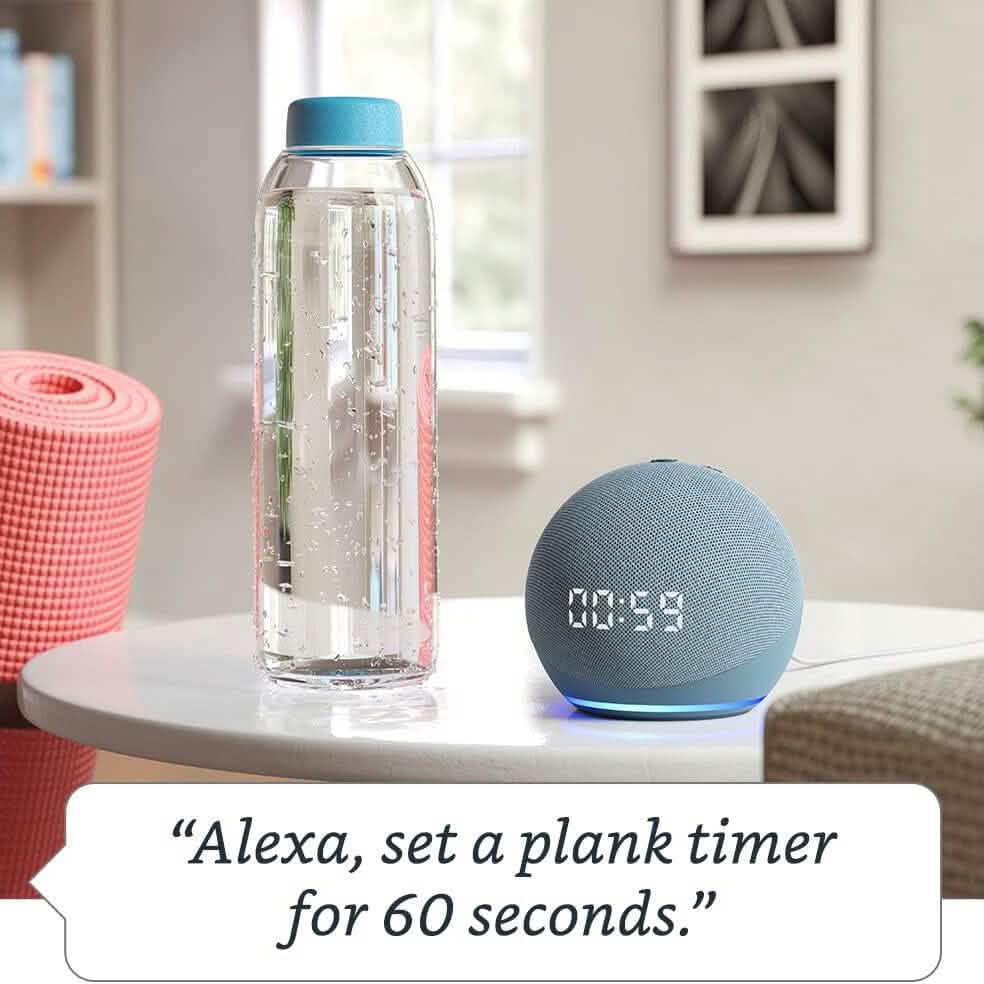 Echo Dot (4th Gen) | Smart Speaker With Clock and Alexa  (Refurbished)