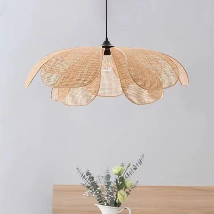 Handmade Bamboo Rattan Japanese Petal Ceiling Lamp