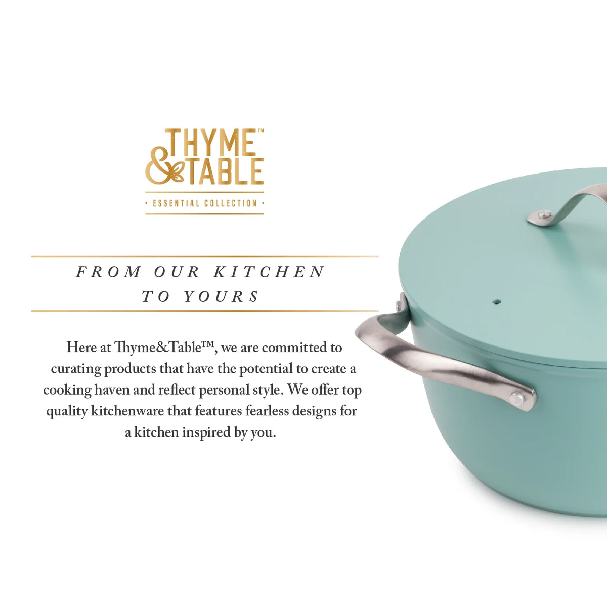 Thyme & Table 12 Piece Non-Stick Acadia Cookware Set, Pots and Pans Set - Blue