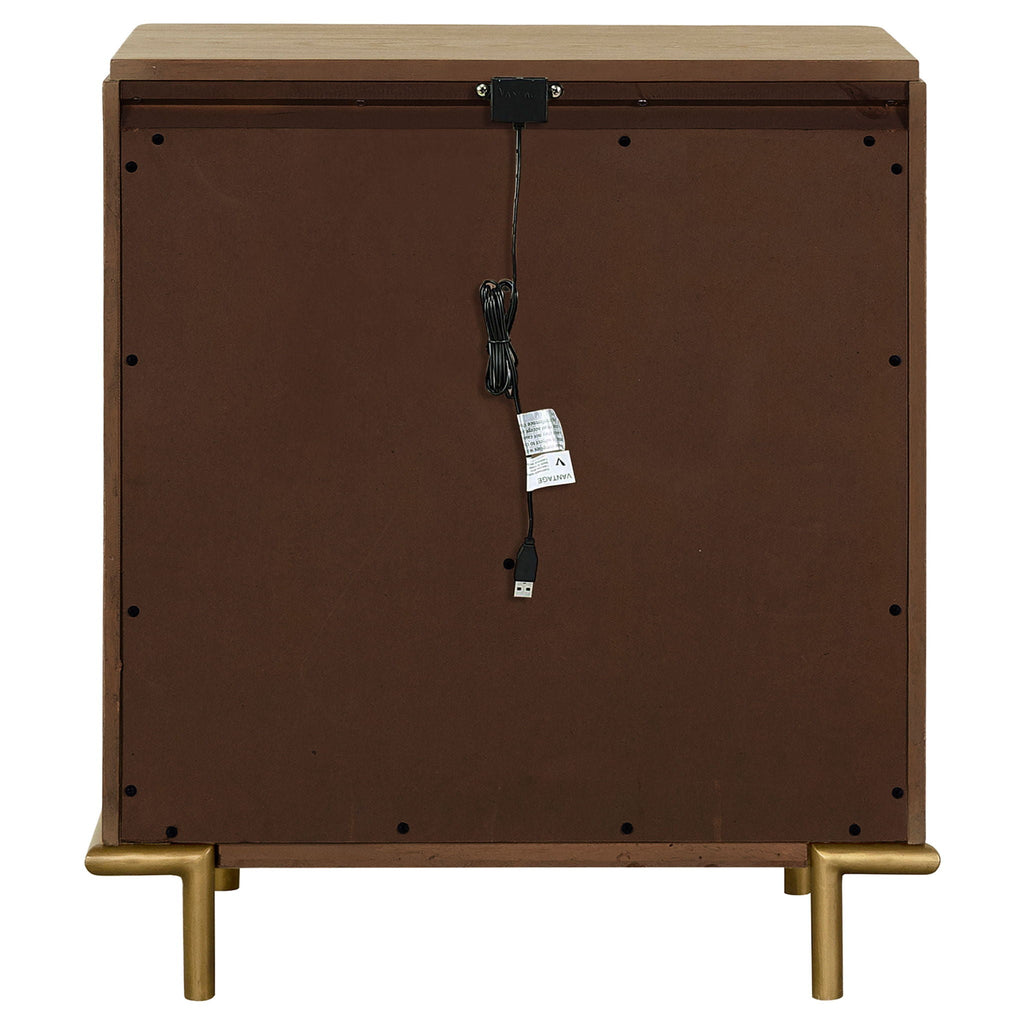 3 Drawer Nightstand With USB Ports - Brown