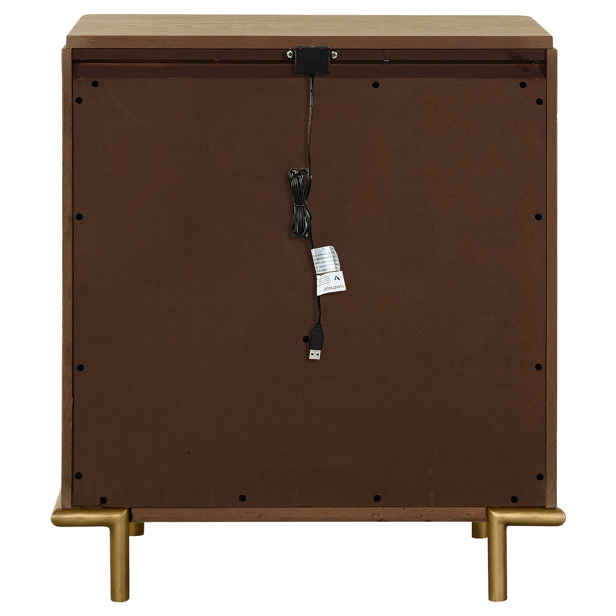 3 Drawer Nightstand With USB Ports - Brown