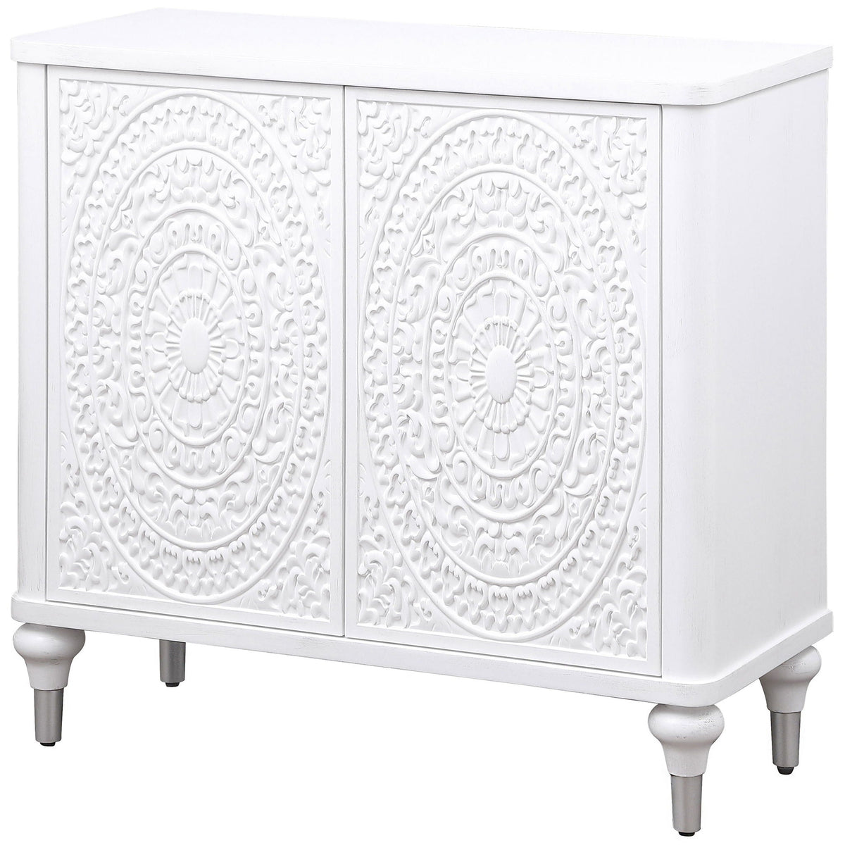 Angus - 2 Door Mandala Accent Cabinet - White