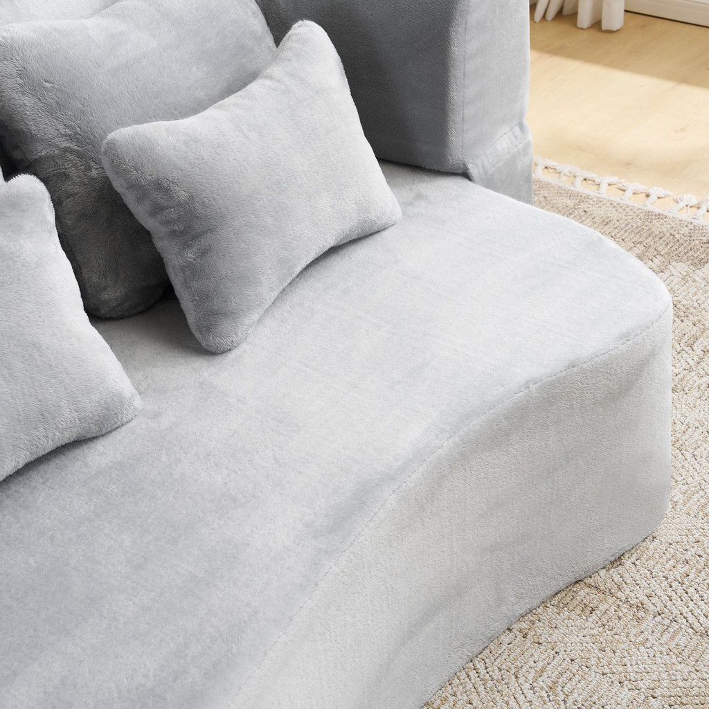 Modern Floor Sofa With 4 Pillows