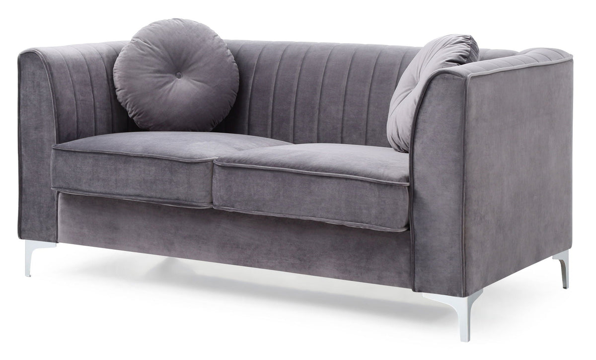 Glam Styled Micro Suede Loveseat
