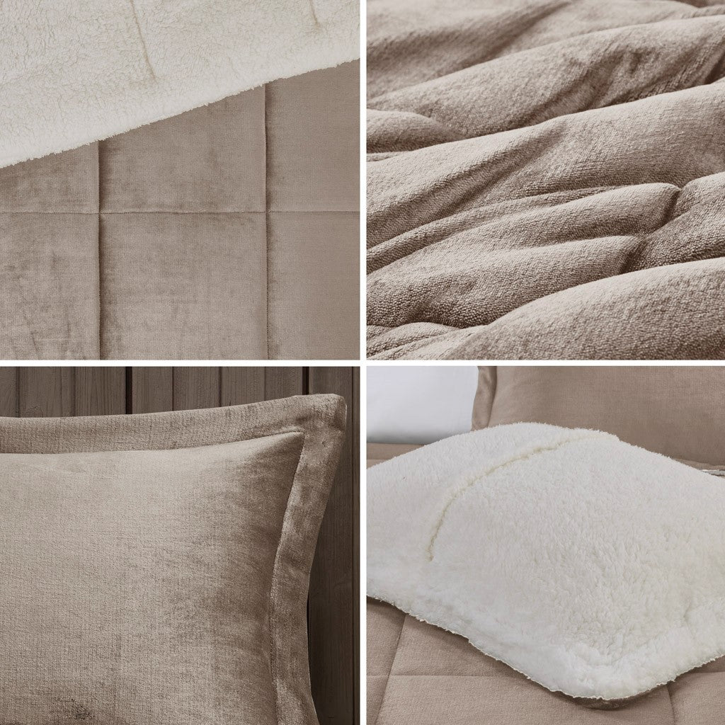 King Plush to Sherpa Down Alternative Comforter Set