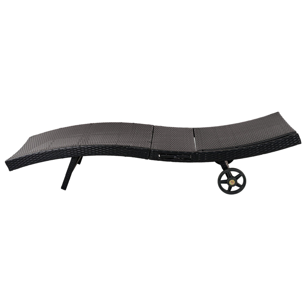K&K 80'' Patio Wicker Chaise Lounge Chairs Set of 2