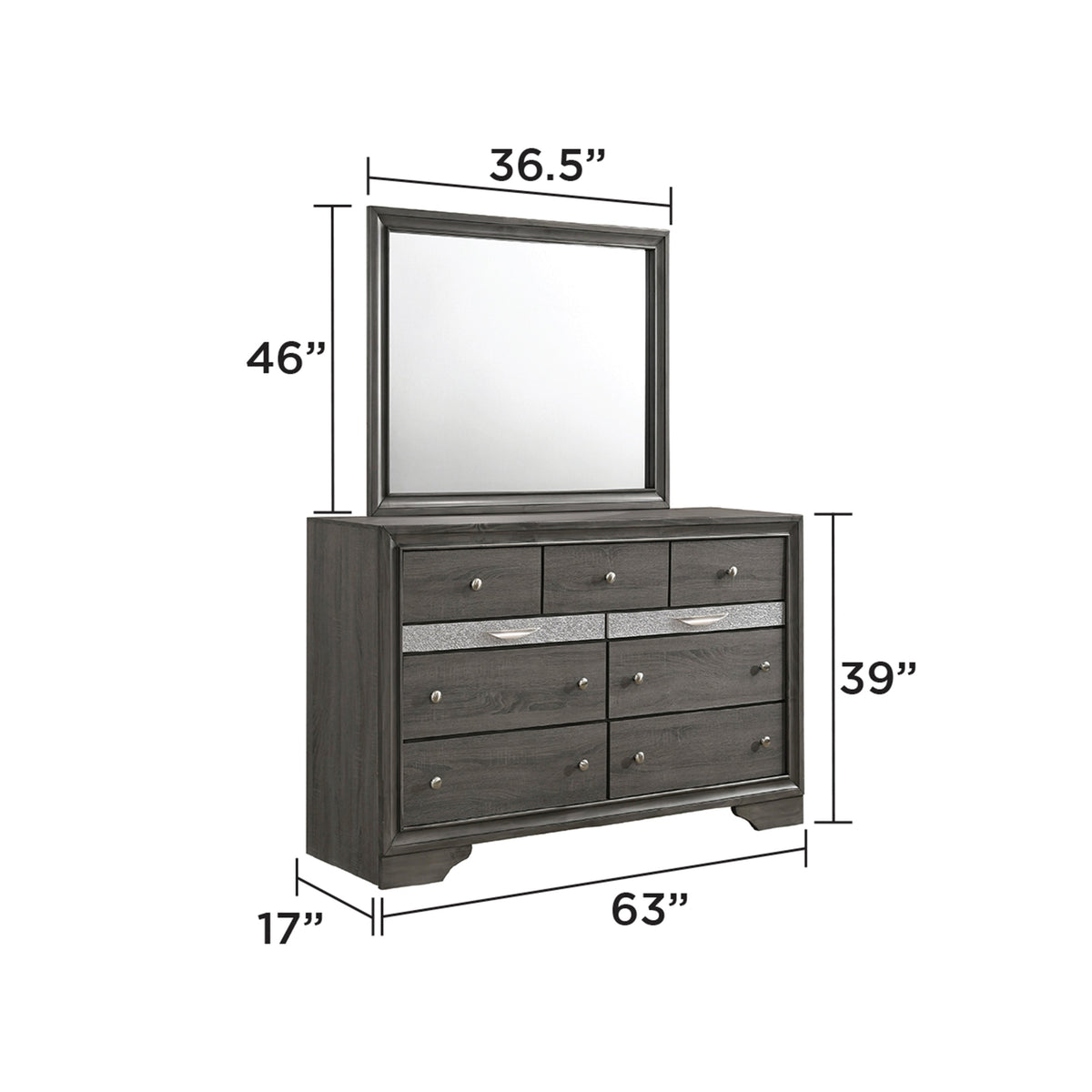Traditional Queen 5 Piece Storage Bedroom Set in Gray Wood