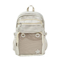 Women's Large Capacity Nylon Backpack – Cute Casual School Bag with Patchwork Detail