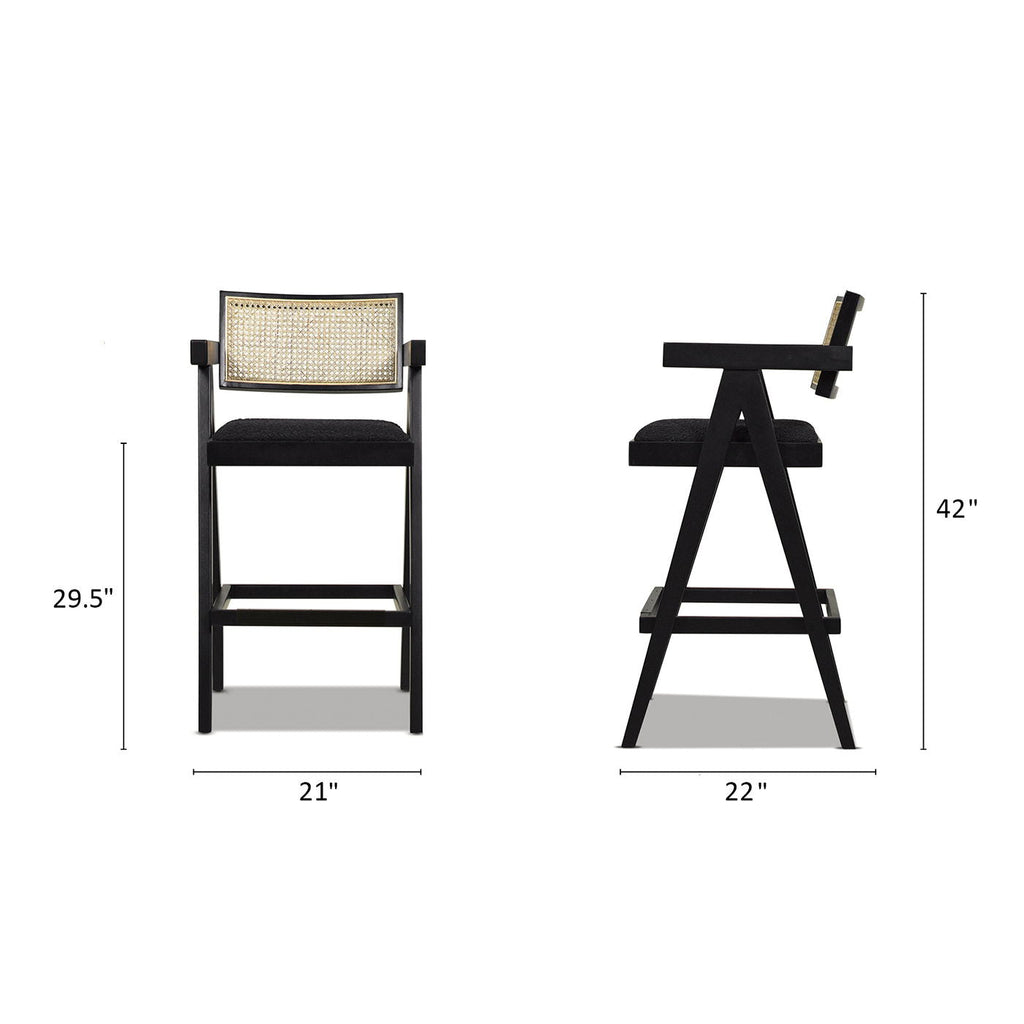 Milan - Modern Webbing Back Stool With Arms (Set of 3)