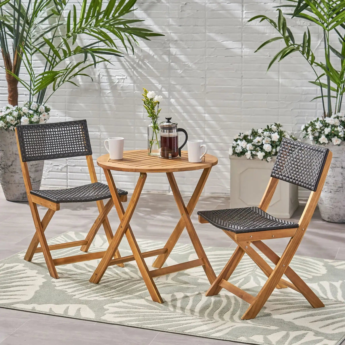 Ever Outdoor Dining Set with Dining Table and 2 Chairs