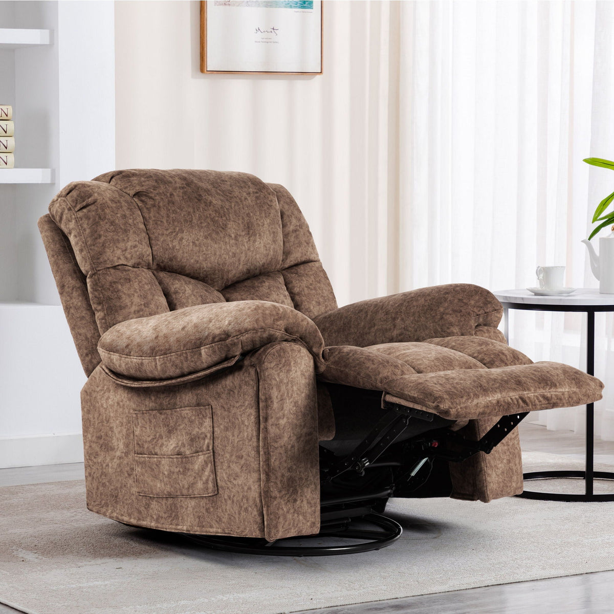 Swivel And Rocking Recliner Chair With Massage And Heating