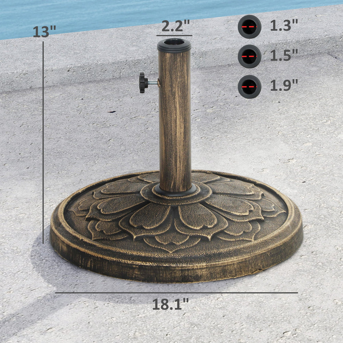 Umbrella Stand, Patio Umbrella Base, Resin Outdoor Umbrella Stand Base