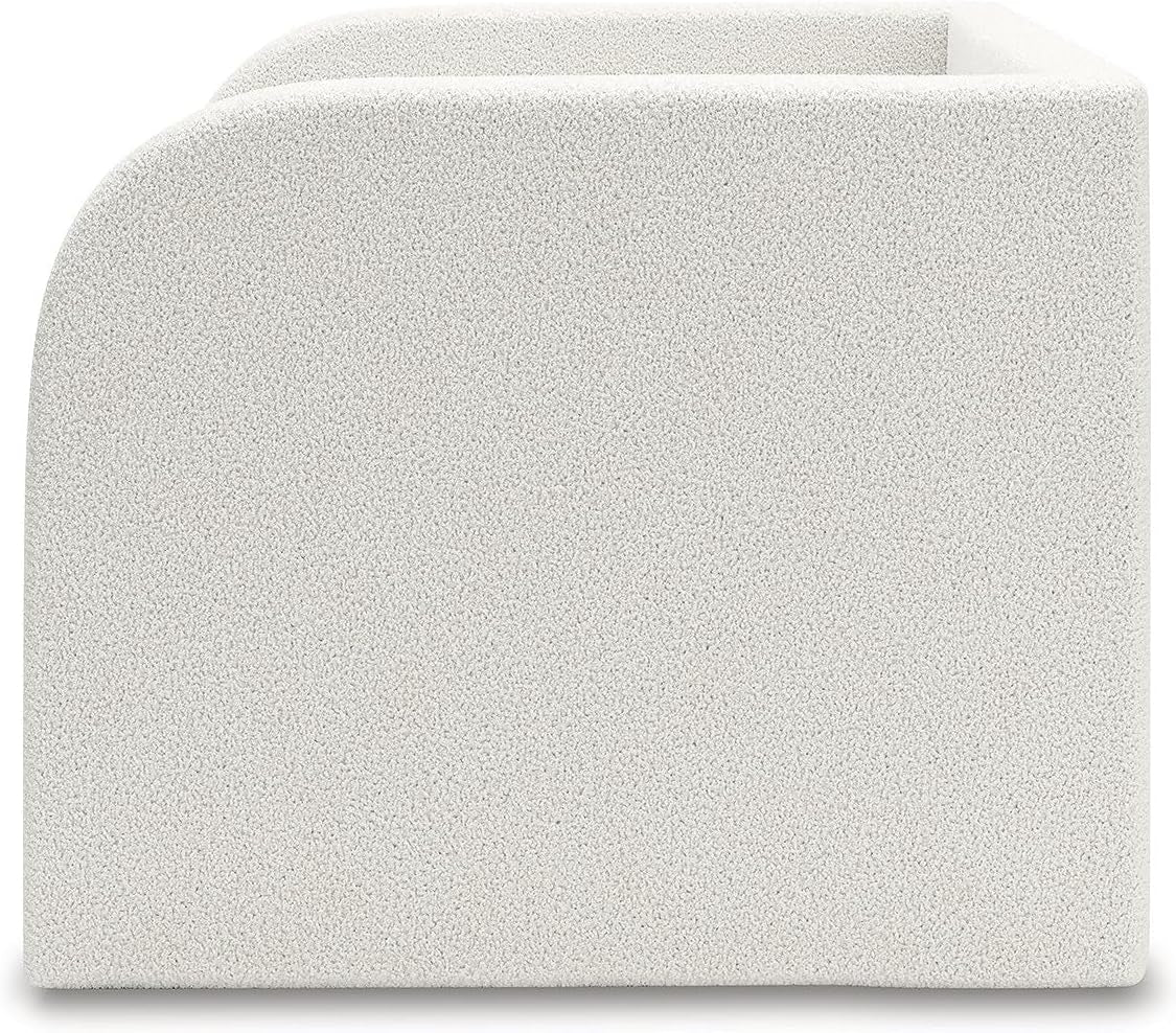 Signature Design by Ashley Shapella Boho Chic Upholstered Day Bed with 2 Storage Drawers, Foundation or Box Spring Not Needed, Full, Beige & White