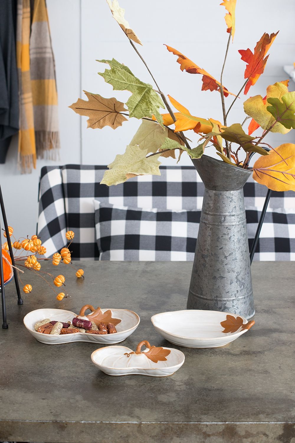 Paper Maple Leaf Spray, Botanicals Decor For Harvest Festival Fall Festival & Thanksgiving Table Decorations