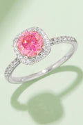 Adored 1 Carat Sparkala™ Platinum Over Pure Sterling Silver Halo Ring (Yellow, Pink, or Blue)