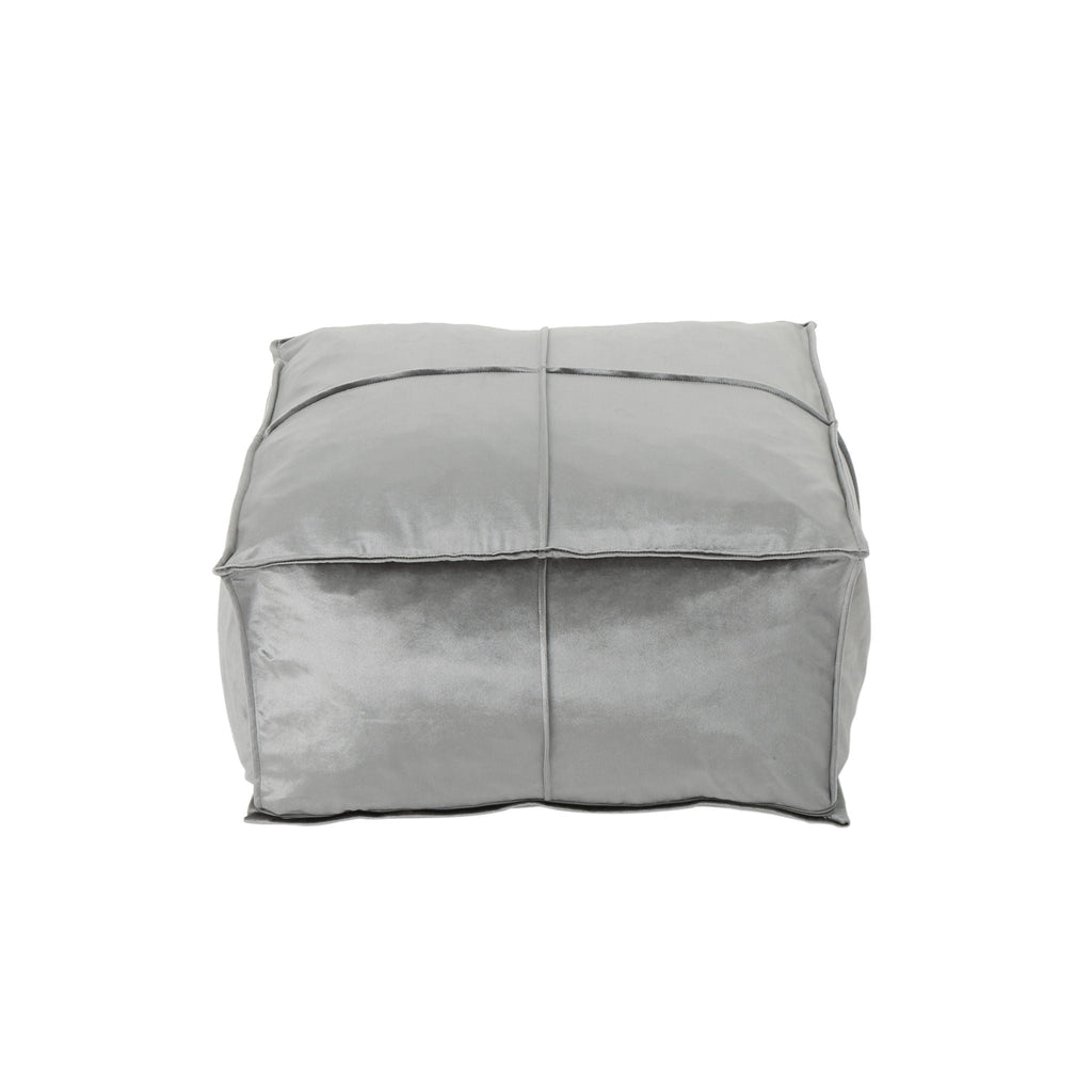 Nati - Square Pouf Ottoman And Floor Cushion - Smoke