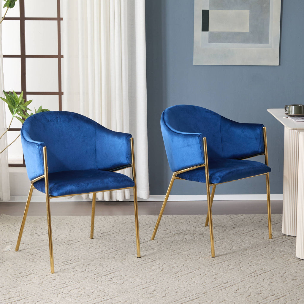 Modern Upholstered Dining Chair With Plush Velvet and Metal Frame