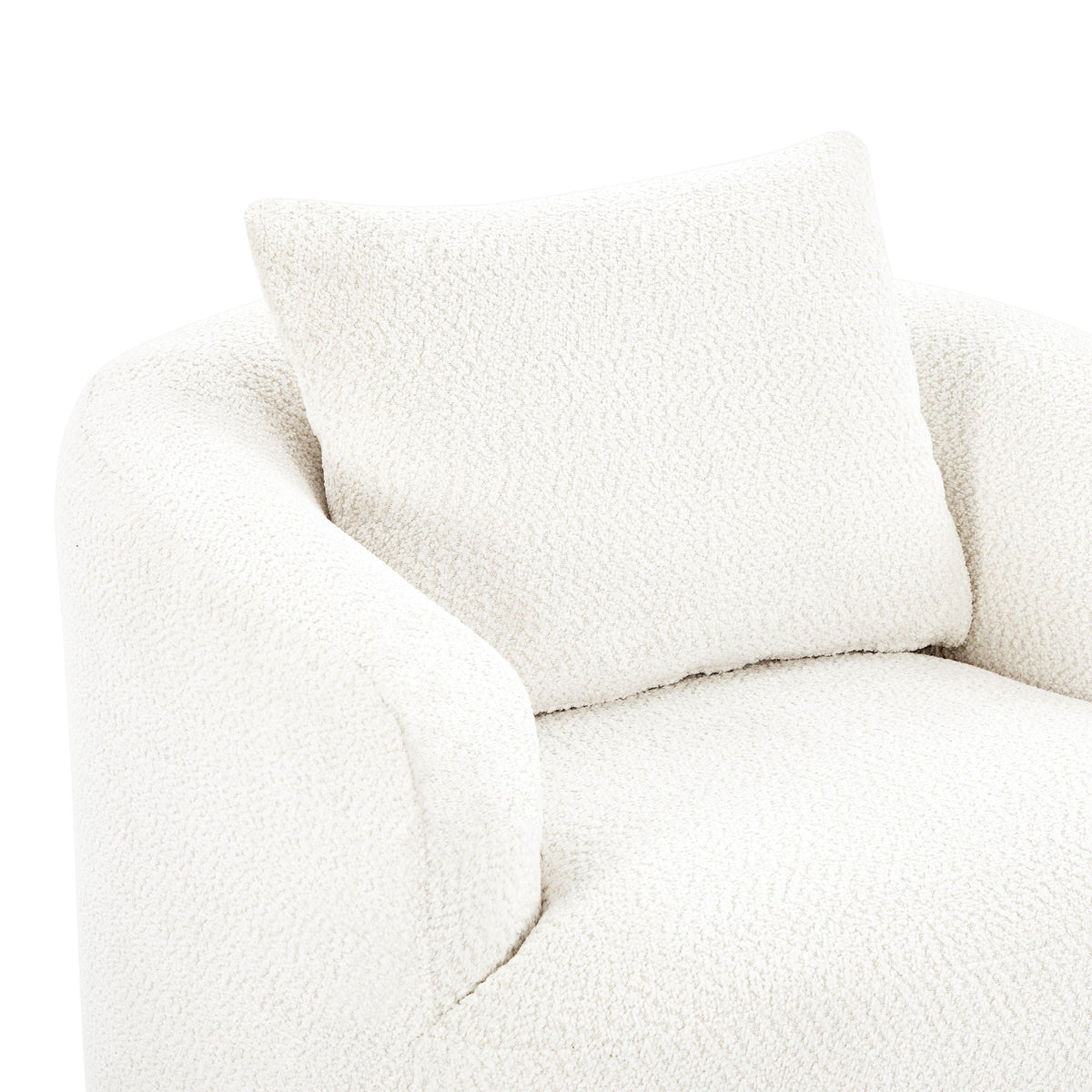 360° Swivel Barrel Sofa Chair With Throw Pillow, Upholstered Accent Chair