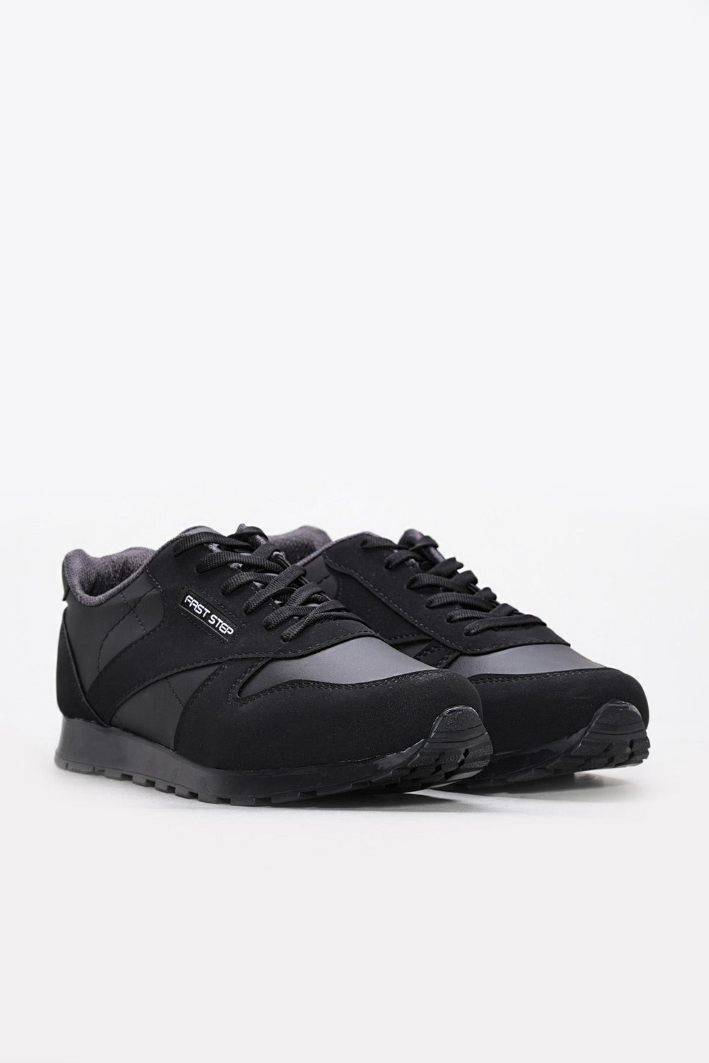 Black Rugged-Sole Panel Sneakers for Men | Wessi