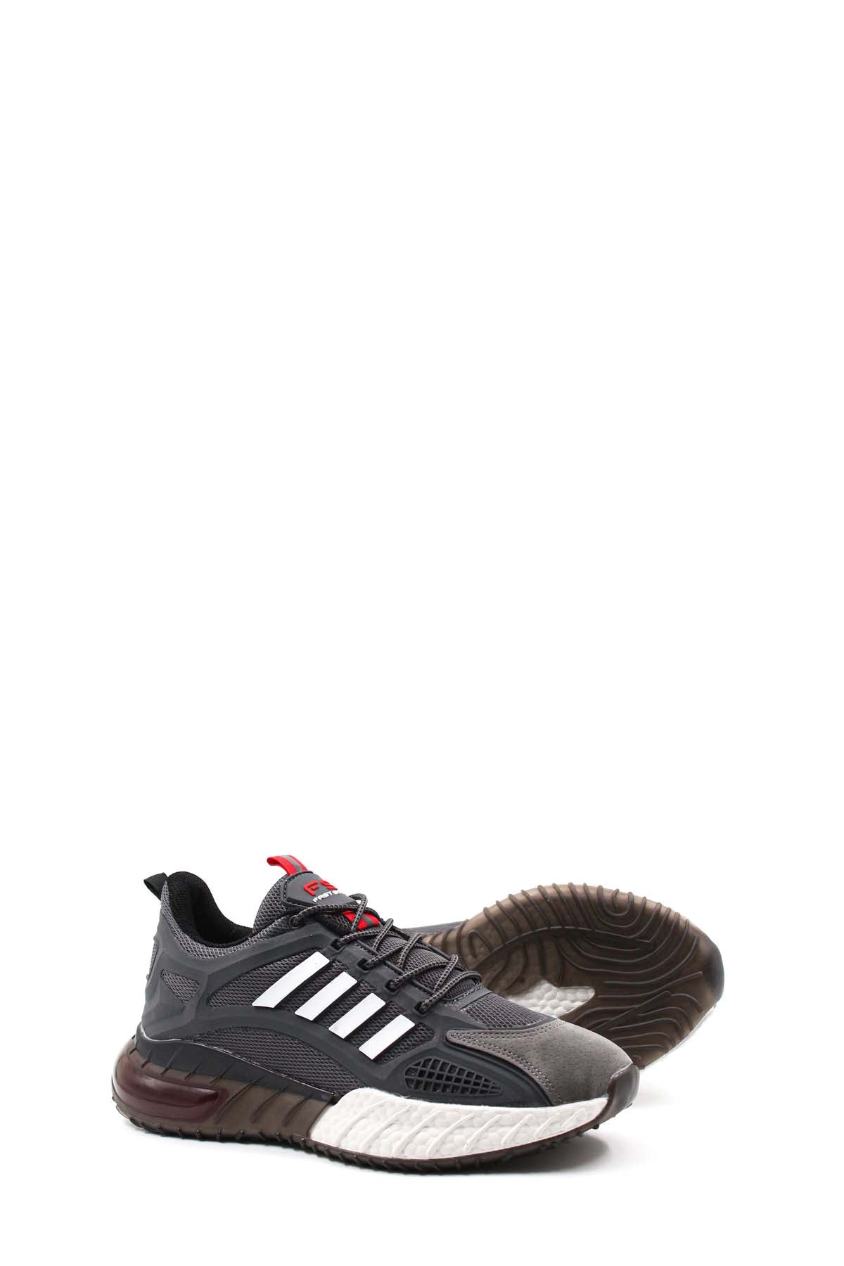 Men's Grey and Black Athletic Running Sneakers - Wessi